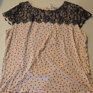 Elle Black and Pink Lace Blouse